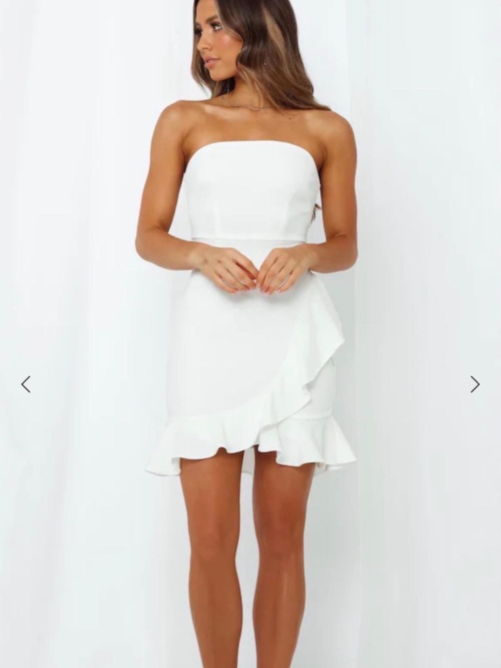 NWT Hello Molly White Strapless Ruffle Dress Sz S - Picture 5 of 7